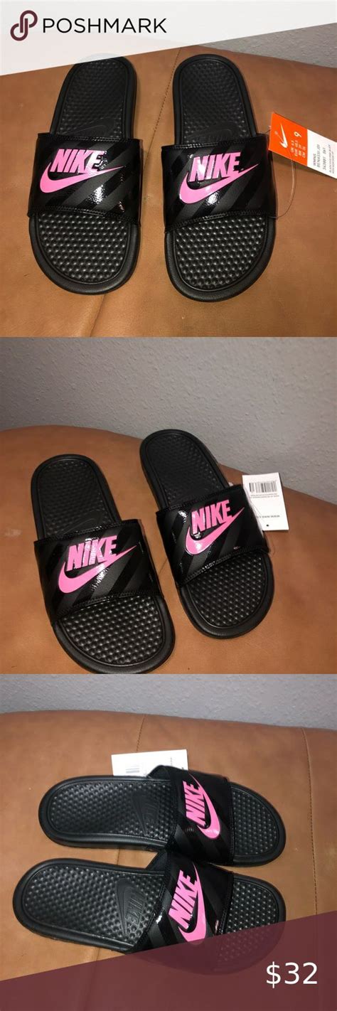 Nike Womens Benassi Jdi Slides Black Pink Nike Women Black Pink