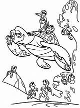 Nemo Finding Coloring Pages Crush Disney Dory Colouring sketch template
