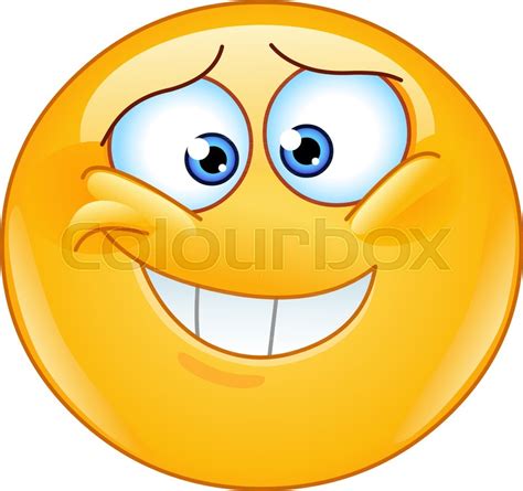 embarrassed emoticon with insecure stock vector colourbox
