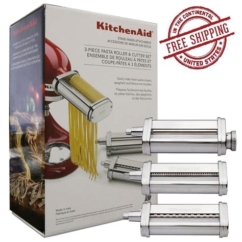 kitchenaid  piece pasta roller amp cutter attachment set silver ksmpra kitchen kitchenaid