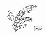 Bleeding Heart Flower Embroidery Patterns Flowers Valley Coloring Lily Pattern Pages Vintage Transfer Hearts Designs Drawing Hand Trace Tracing Simple sketch template