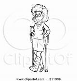 Coloring Crutches Woman Using Clipart Outline Royalty Alex Illustration Bannykh Rf Print Pages Printable Hurt Poster Clipartof 2021 Template sketch template