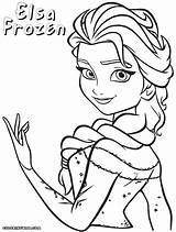 Elsa Coloring Frozen Pages Print sketch template