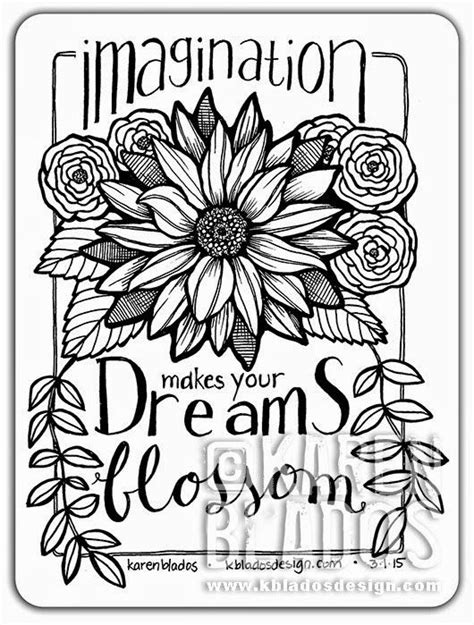 kbladosdesign quotes hand lettering doodled flowers coloring