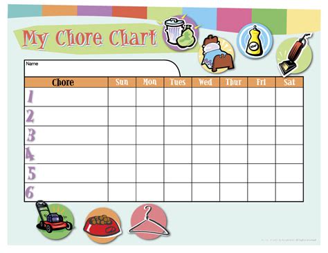 customizable printable chore charts kids