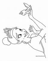 Coloring Frog Pages Princess Tiana Naveen Disneyclips sketch template