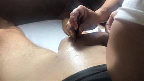 brazilian waxing of a big cock part 7 removing all hair