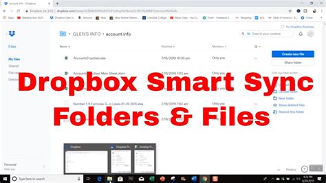 smart sync  dropbox files selective sync youtube