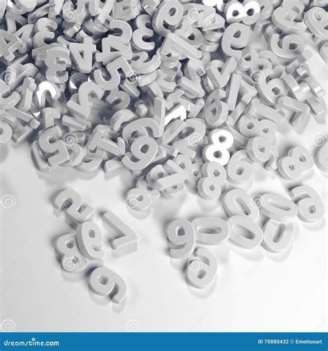 pile  bunch  white figures numbers stock illustration