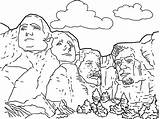 Rushmore Mt Mount Coloring Sketch Paintingvalley National Memorial sketch template
