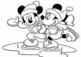 Coloring Winter Minnie Pages Mickey Mouse Skating Ice Disney Printable Sheets Color Clip Kids Disneyclips Fun Colouring Christmas Friends Gif sketch template