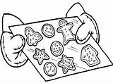 Cookies Coloring Christmas Baking Tray Pages Color sketch template