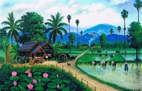 Lukisan Pemandangan Kampung Aidyntarohart
