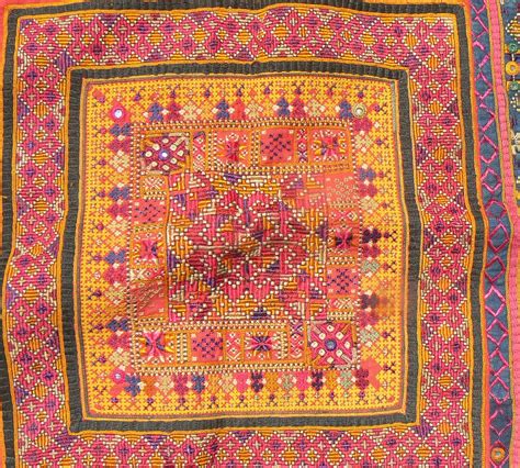 excellent old indian embroidered textile from the thar
