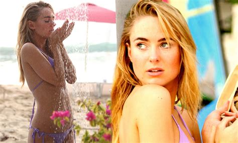former mic star kimberley garner escapes the cold snap and suns herself