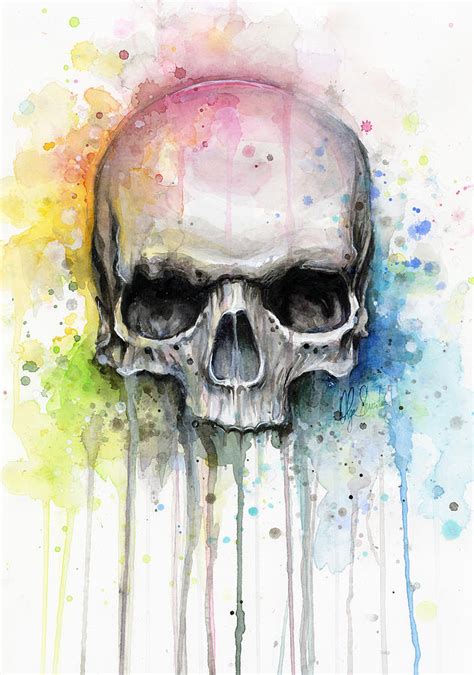 Skull Watercolor Painting Painting By Olga Shvartsur Fine Art America