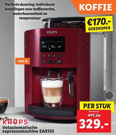 krups volautomatische espressomachine ea aanbieding bij lidl