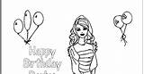 Barbie Birthday Coloring Pages sketch template