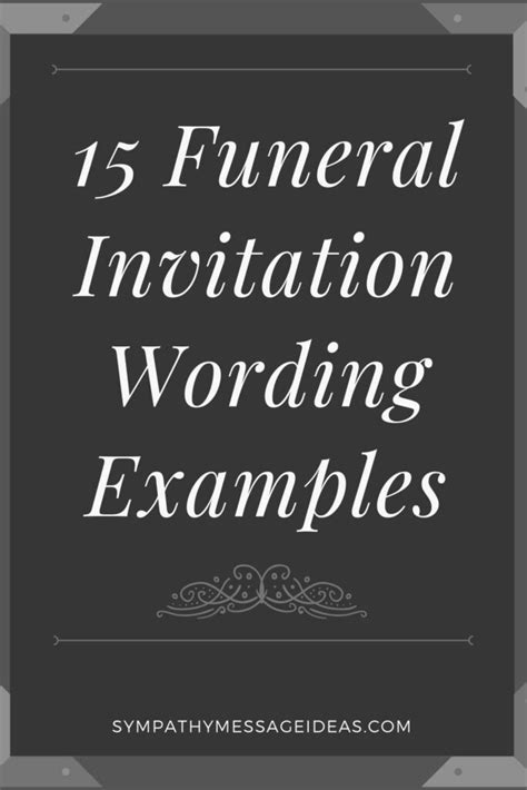 funeral invitation wording examples sympathy message ideas