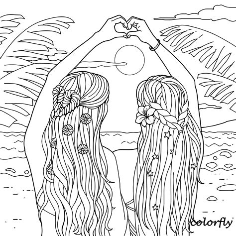 friends drawings sketch coloring page