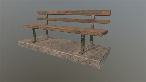 old park bench download free 3d model by rsquare [c28e45e] sketchfab