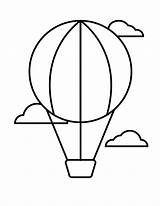 Air Hot Balloon Coloring Pages Printable Kids Template sketch template
