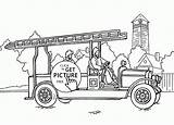 Old Firetruck sketch template