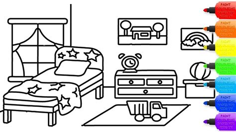 bedroom coloring pages  kids original high quality colouring pages