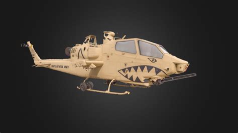 Bell Ah 1f Cobra Helicopter Scan Buy Royalty Free 3d Model By