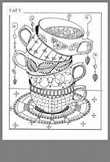 Coloring Pages Adult Cups Books Adults Stacked Printable Tea Book Sheets Cup Coffee Template Digi Stamps Abstract Colouring Kolorowanki Food sketch template