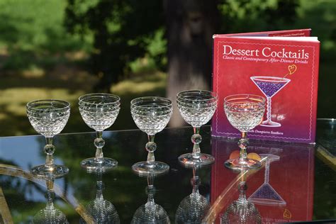 vintage crystal wine cordials glasses set of 5 circa 1960 s after