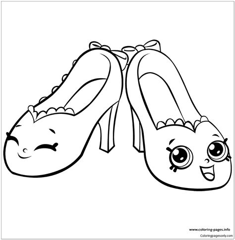 pretty shopkins shoes royale coloring page  printable coloring pages