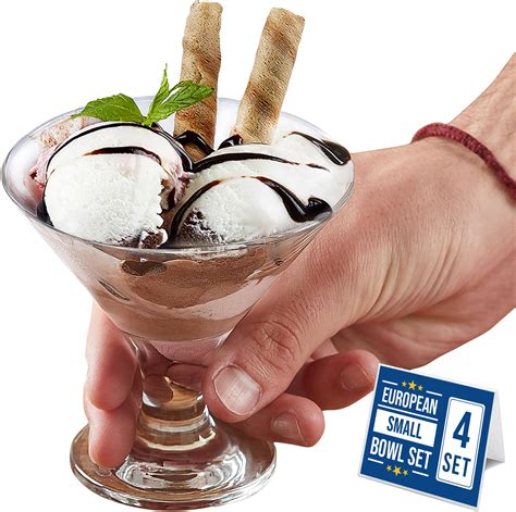 gk global kitchen glass dessert bowls sundae ice cream set of 6 short