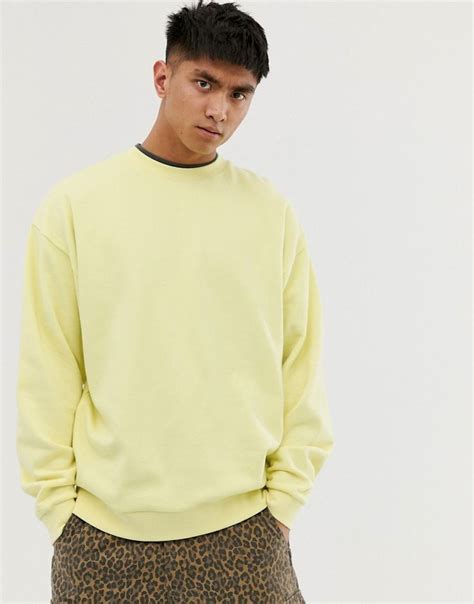 asos design oversized sweatshirt  pale yellow modesens oversized sweatshirt asos designs
