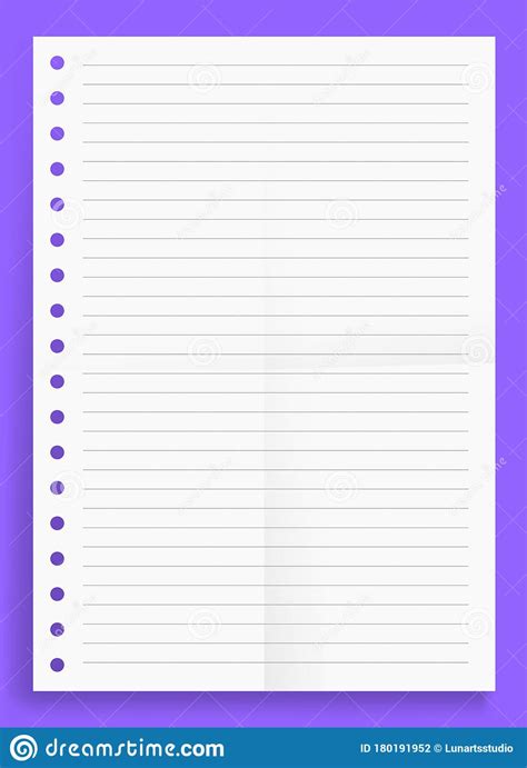 crumpled standart blank lined series  format paper size vector