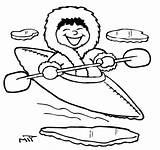 Eskimo Coloring Pages Kayaking Kayak Drawing Girl Getdrawings Getcolorings Printable Drawings sketch template