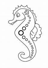 Coloring Seahorse Pages Printable Cartoon Lovely Sea Print Color Seahorses Kids Line sketch template