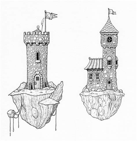 towers  drawings drawing
