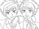 Coloring Ouran Host Pages Club School High Printable Twins Hitachiin Template sketch template