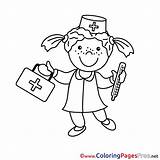 Nurse Colouring Coloring Sheet Pages Title sketch template