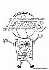 Coloring Pages Lakers La Los Angeles Nba Spongebob Basketball Color Print Getcolorings Popular Library Clipart Printable sketch template