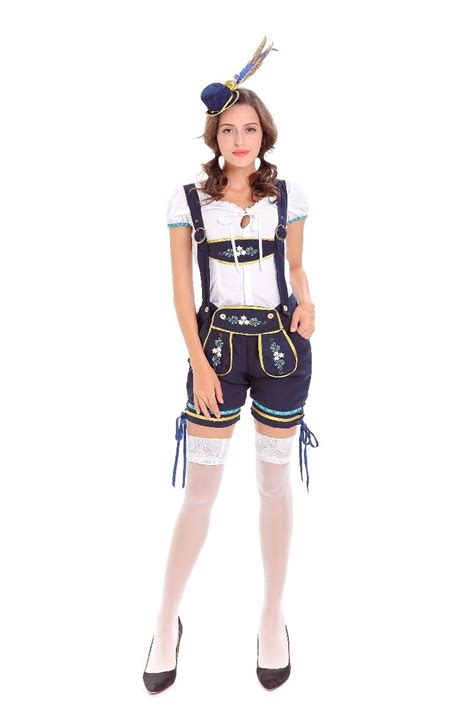 Women Beer Girl Costume Bavaria Oktoberfest Beer Maid Shirt Lederhosen