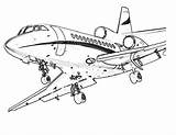 Airplane Coloring Pages Kids Printable Realistic Plane Airplanes Jet Drawing Outline Aircraft Print Easy Coloring4free Cliparts Sheets Simple Getdrawings Learjet sketch template