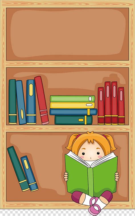 bookcase  girl illustration child public library librarian reading
