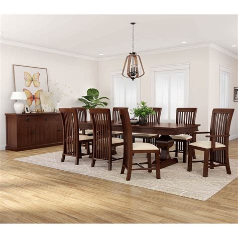 tannersville solid mahogany wood  piece dining room set