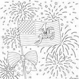 Coloring July 4th Pages Firework Flag Happy Printable American Print sketch template