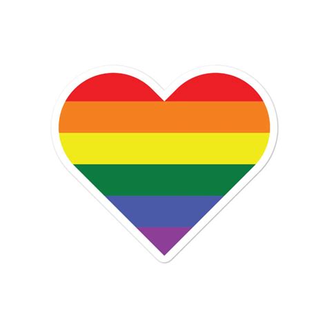 gay pride flag rainbow heart vinyl sticker gay pride flag etsy