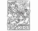 Coloring Tiger Family Kids Zoo Diego San Tigers Cubs Color sketch template