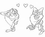Taz Namorada Looney Tunes Colorir Tudodesenhos Tazmania Wombles Imprimir sketch template