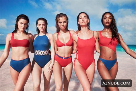 Lily Aldridge Sexy Promoting Swimwear Brand Solid And Striped Aznude